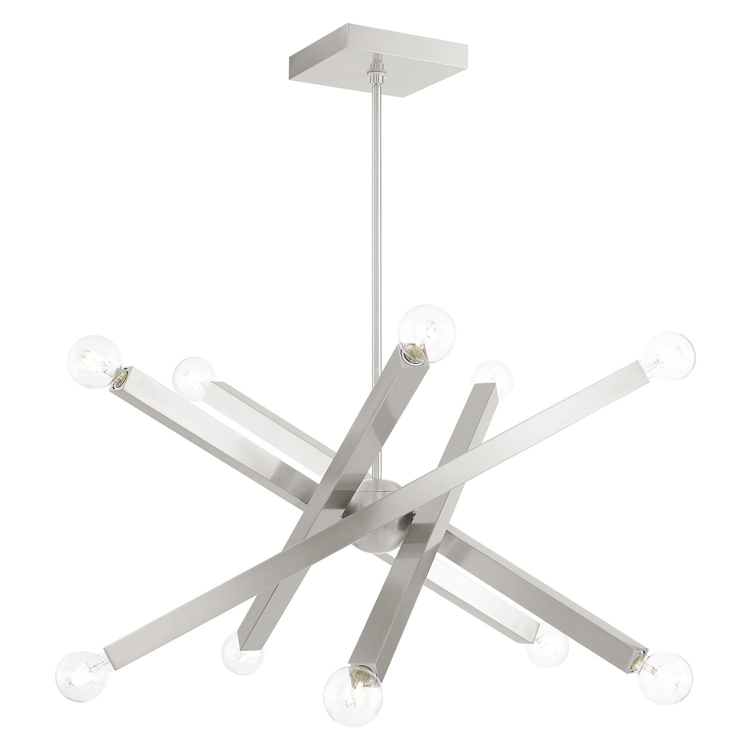 10 Light Brushed Nickel Chandelier by Livex Lighting