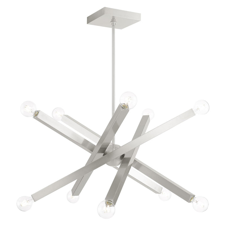 10 Light Brushed Nickel Chandelier by Livex Lighting