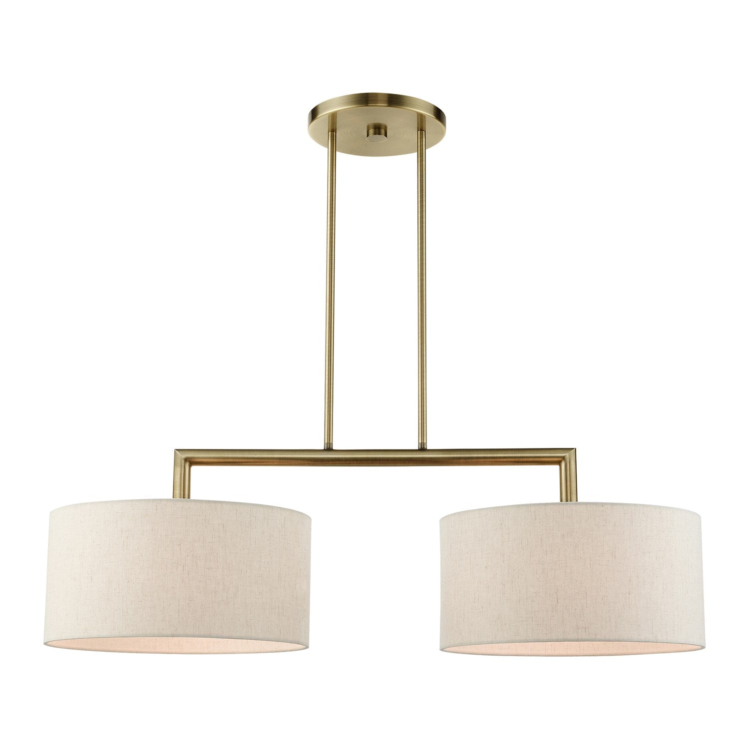 2 Light Antique Brass Linear Chandelier by Livex Lighting