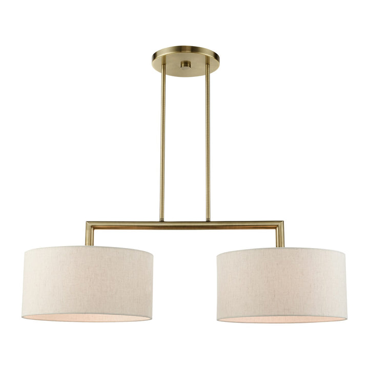 2 Light Antique Brass Linear Chandelier by Livex Lighting