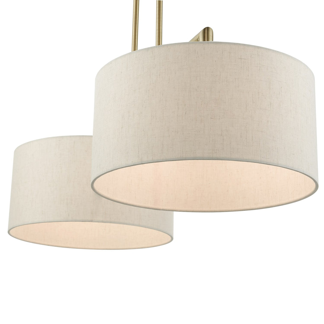 2 Light Antique Brass Linear Chandelier