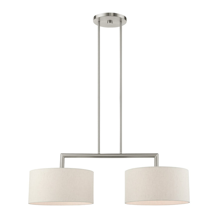 2 Light Brushed Nickel Linear Chandelier by Livex Lighting