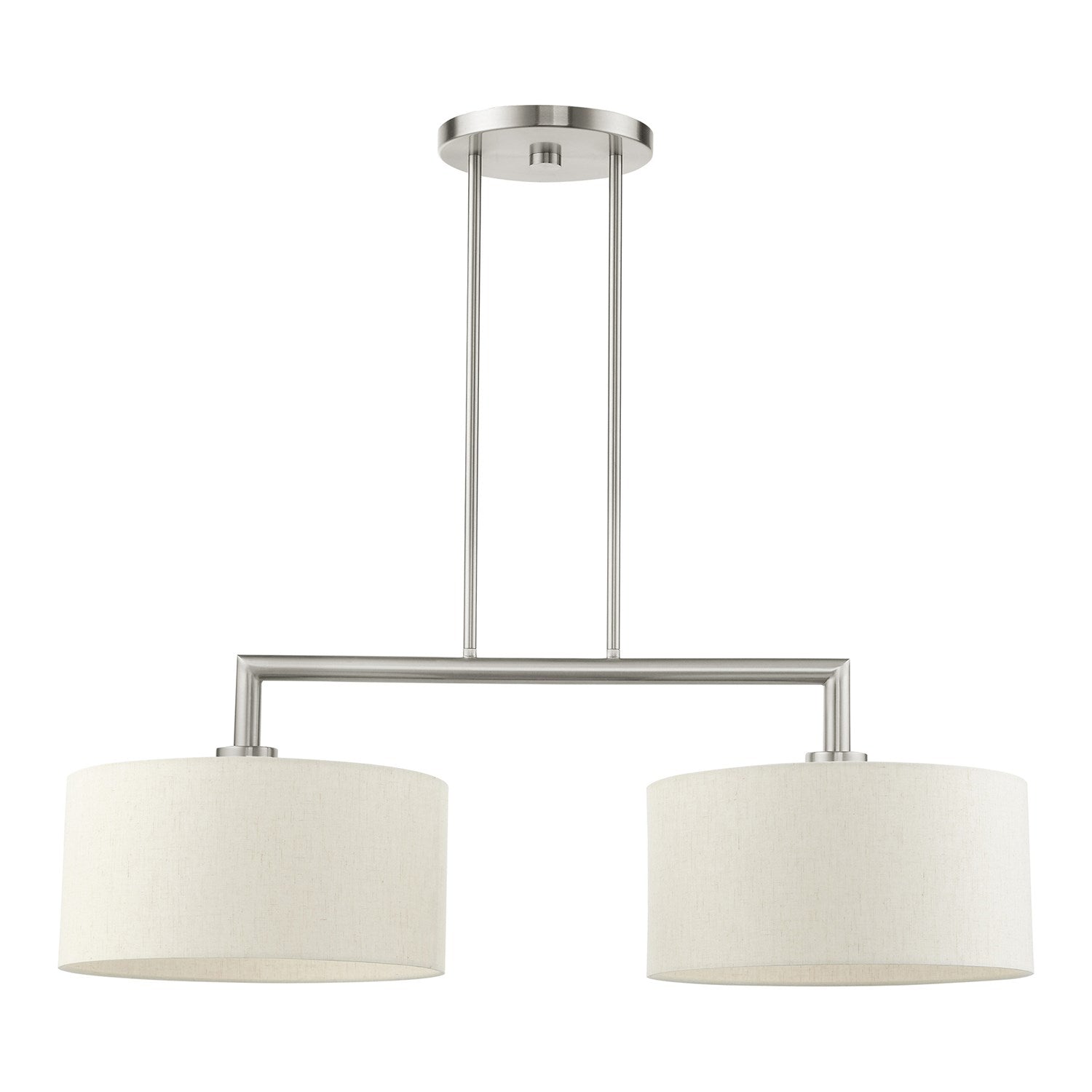 2 Light Brushed Nickel Linear Chandelier