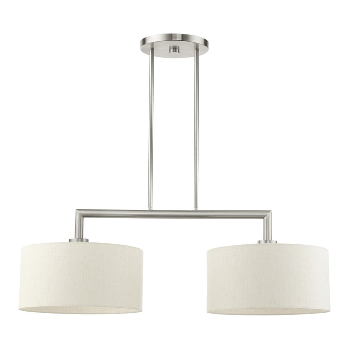 2 Light Brushed Nickel Linear Chandelier