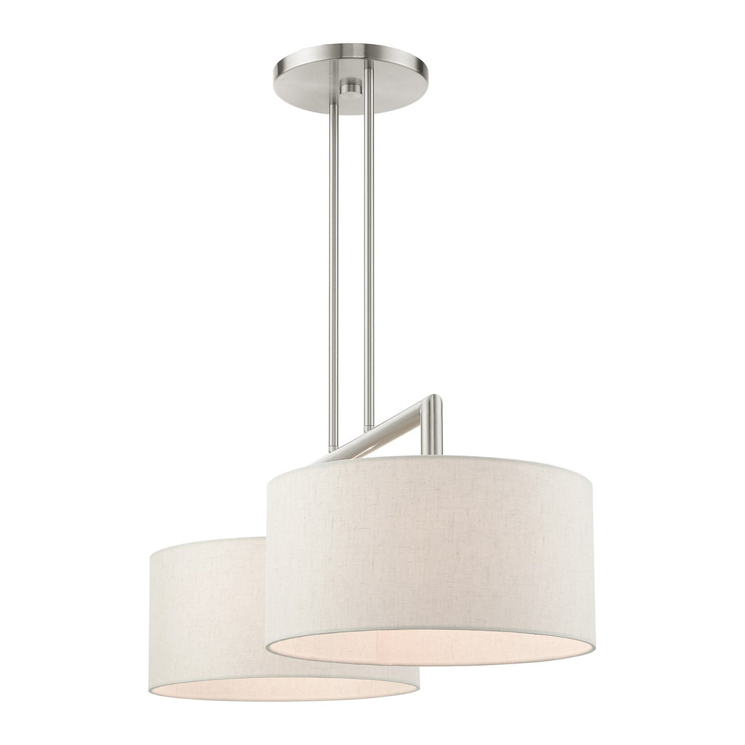 2 Light Brushed Nickel Linear Chandelier