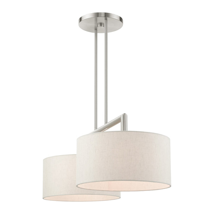 2 Light Brushed Nickel Linear Chandelier