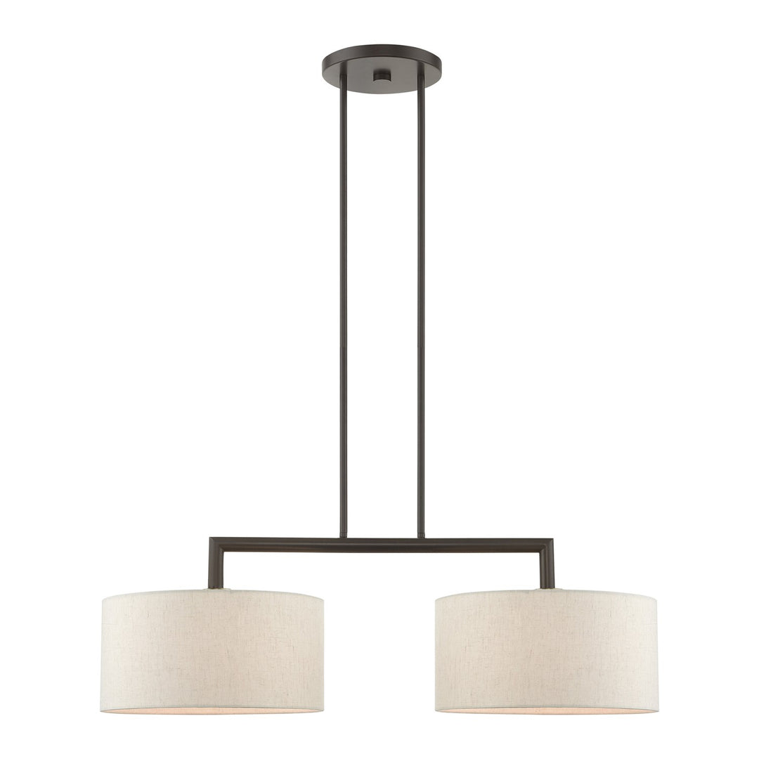 2 Light English Bronze Linear Chandelier by Livex Lighting