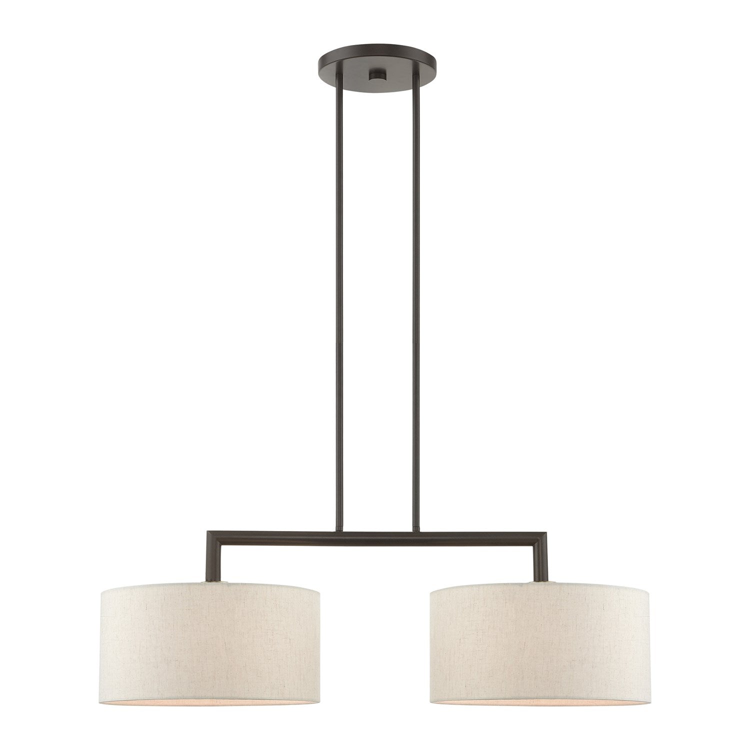 2 Light English Bronze Linear Chandelier by Livex Lighting