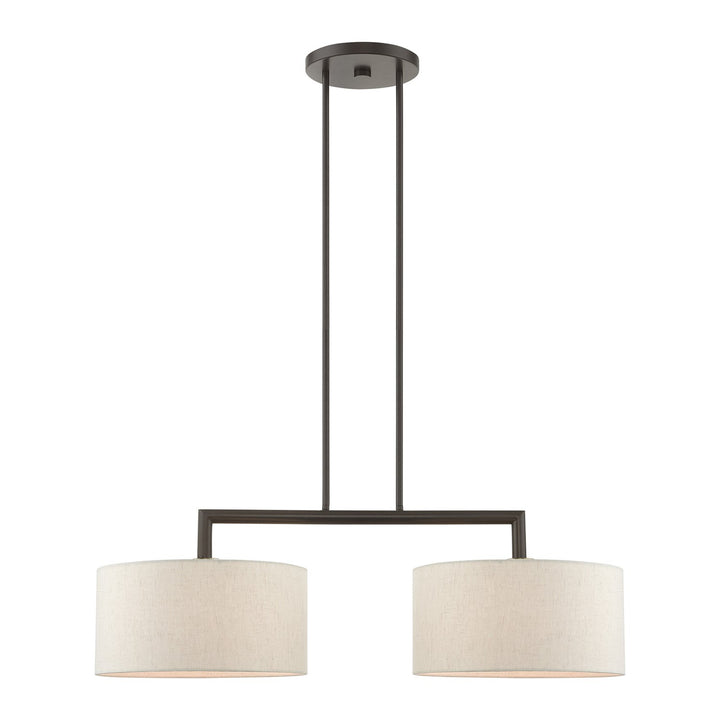2 Light English Bronze Linear Chandelier by Livex Lighting
