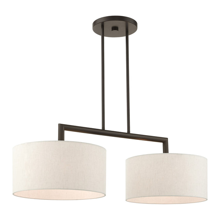 2 Light English Bronze Linear Chandelier