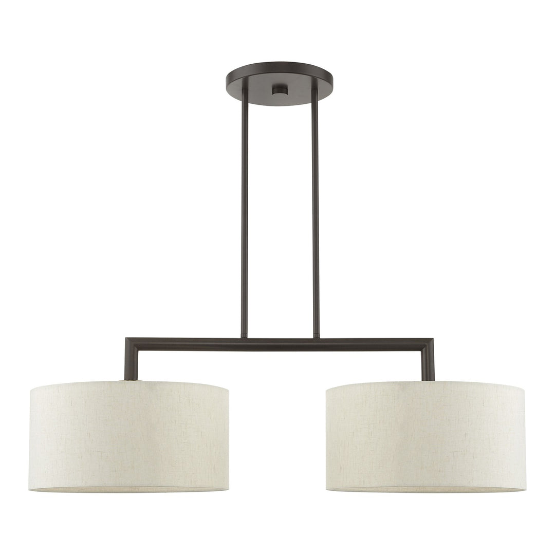2 Light English Bronze Linear Chandelier