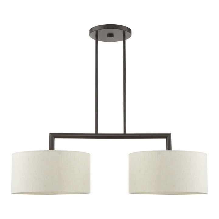 2 Light English Bronze Linear Chandelier