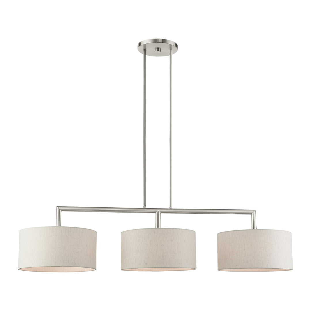 3 Light Brushed Nickel Linear Chandelier by Livex Lighting