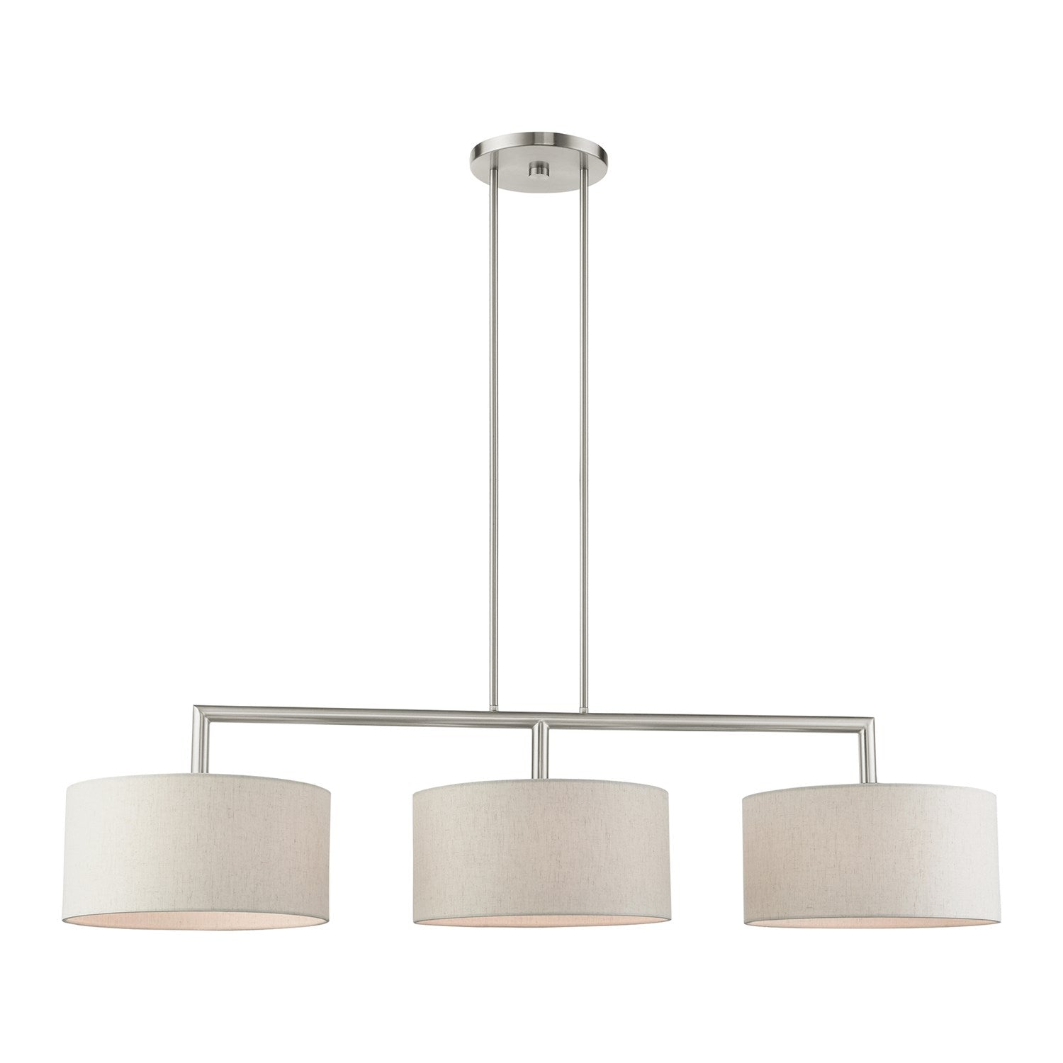3 Light Brushed Nickel Linear Chandelier by Livex Lighting