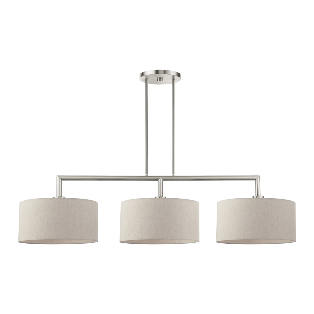 3 Light Brushed Nickel Linear Chandelier