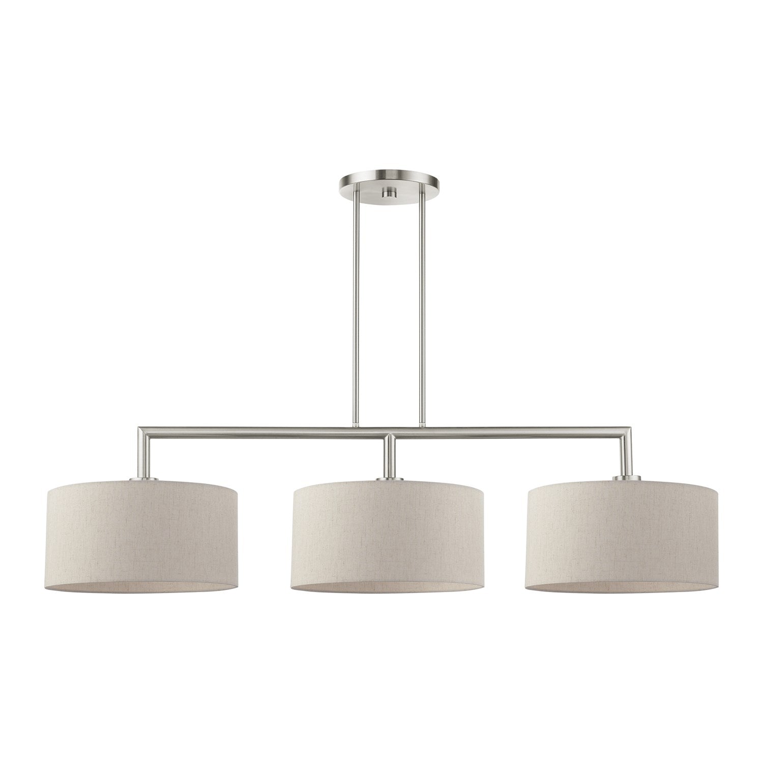 3 Light Brushed Nickel Linear Chandelier