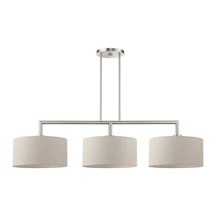 3 Light Brushed Nickel Linear Chandelier