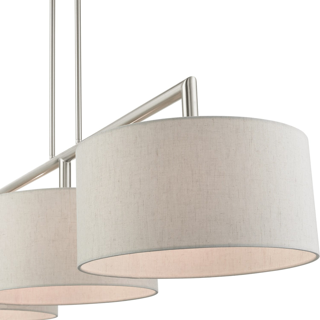 3 Light Brushed Nickel Linear Chandelier