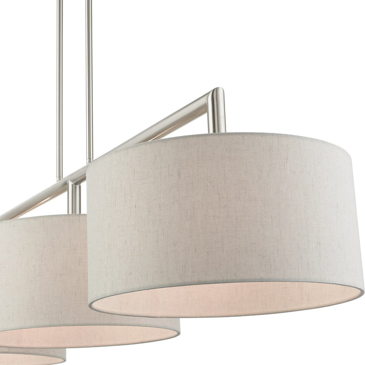 3 Light Brushed Nickel Linear Chandelier