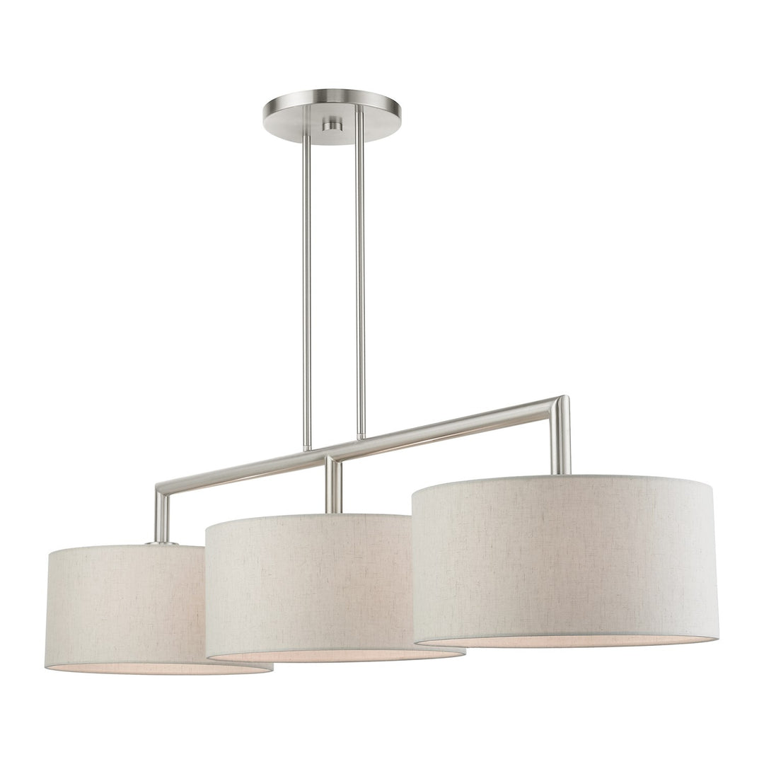3 Light Brushed Nickel Linear Chandelier