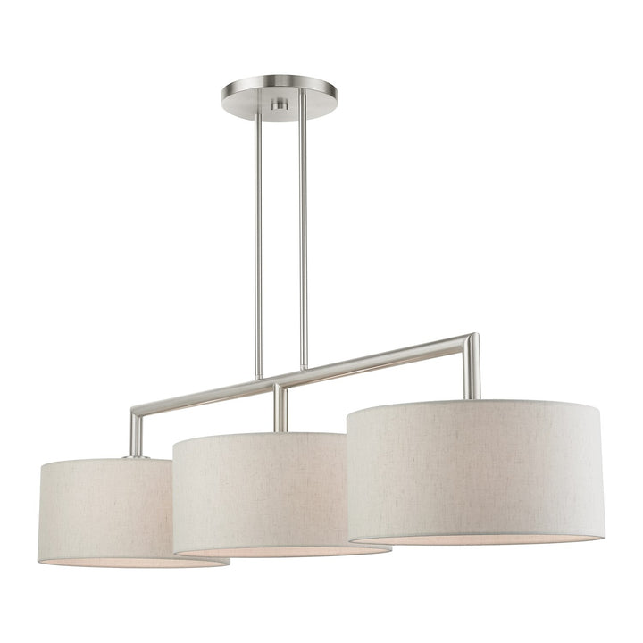 3 Light Brushed Nickel Linear Chandelier