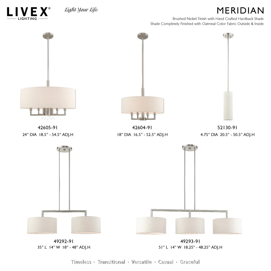 3 Light Brushed Nickel Linear Chandelier