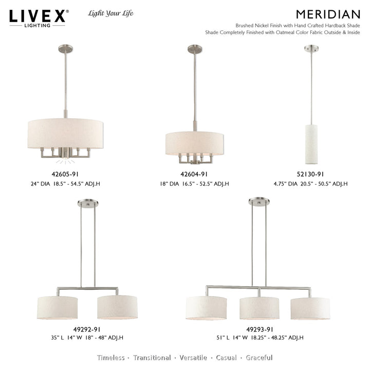 3 Light Brushed Nickel Linear Chandelier