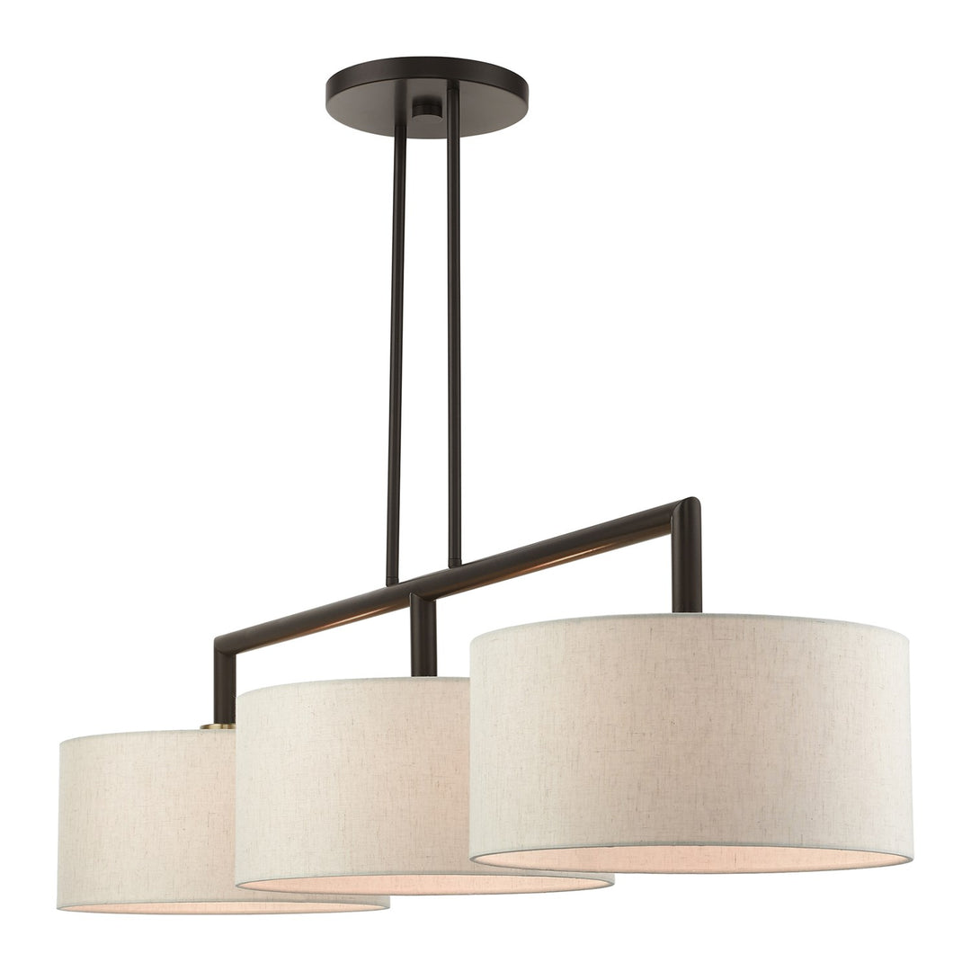 3 Light English Bronze Linear Chandelier