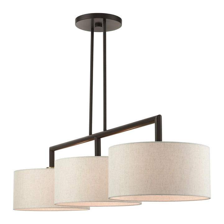 3 Light English Bronze Linear Chandelier