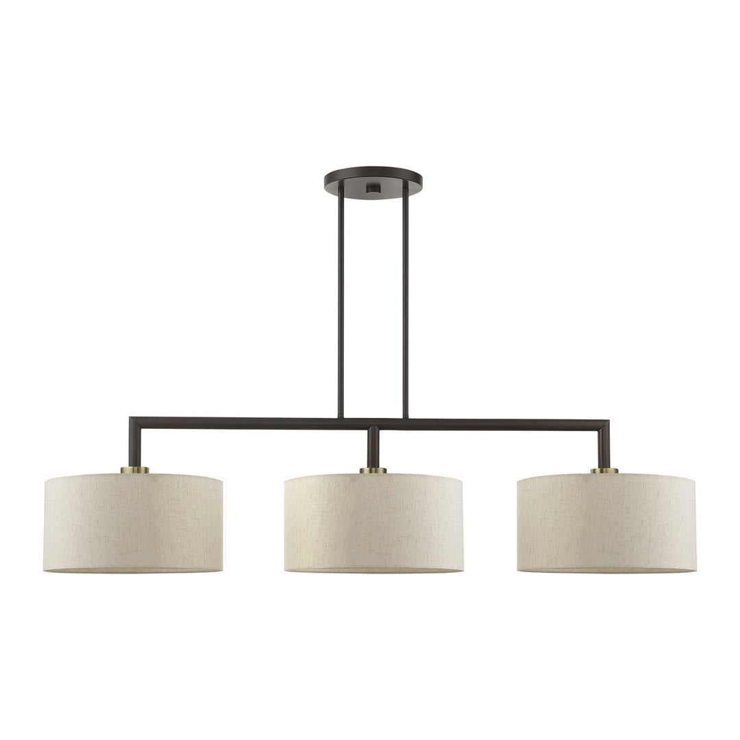 3 Light English Bronze Linear Chandelier
