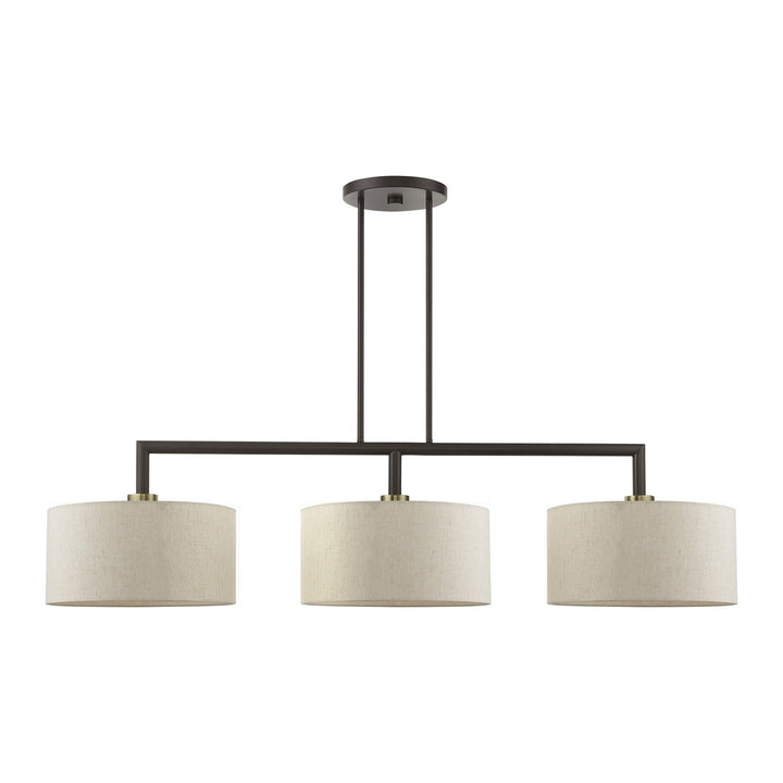 3 Light English Bronze Linear Chandelier