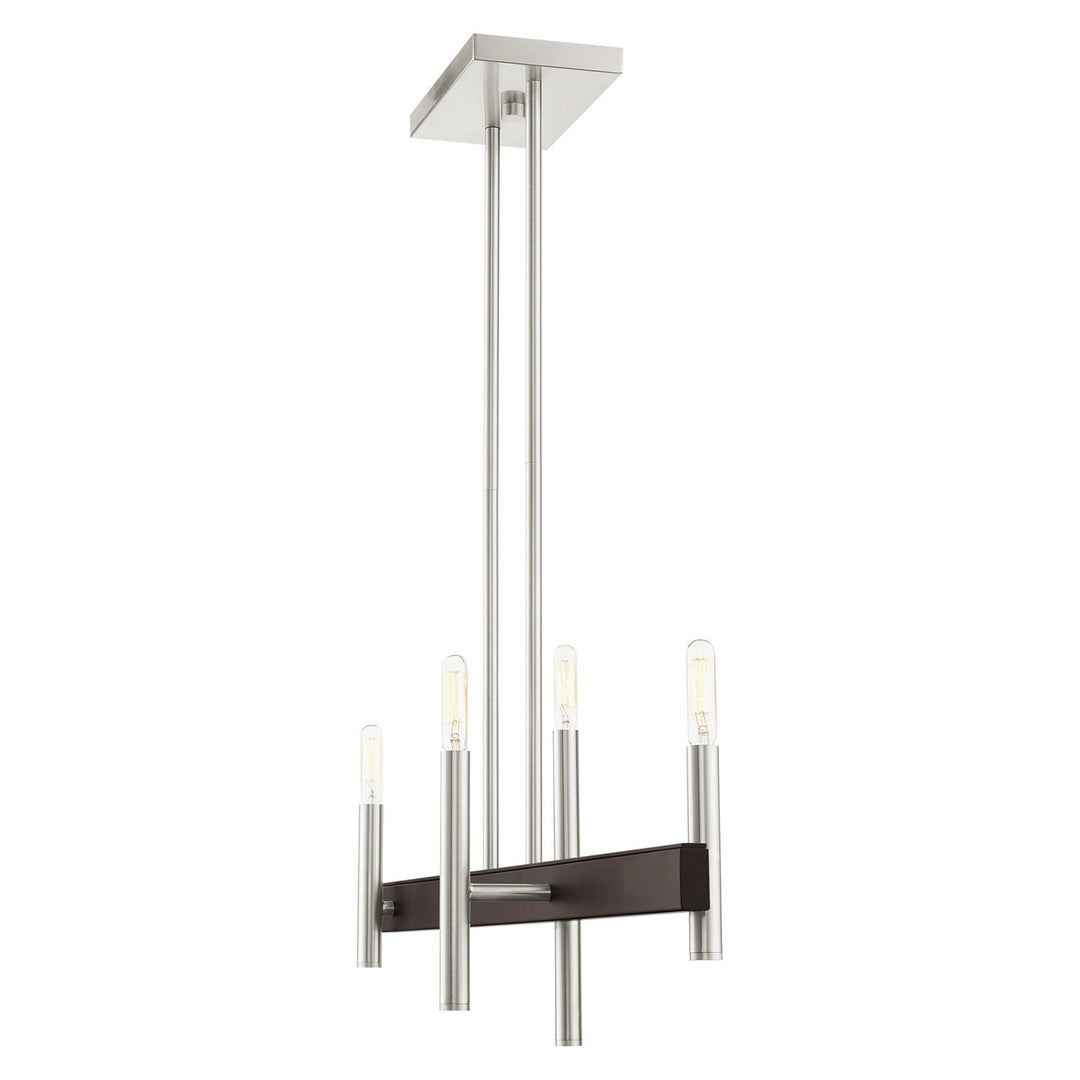 4 Light Brushed Nickel Linear Chandelier