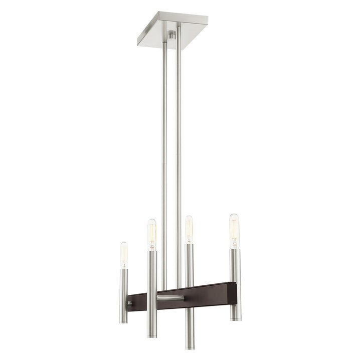 4 Light Brushed Nickel Linear Chandelier
