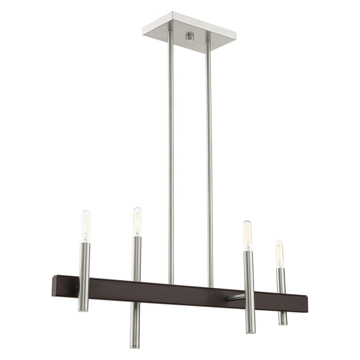 4 Light Brushed Nickel Linear Chandelier