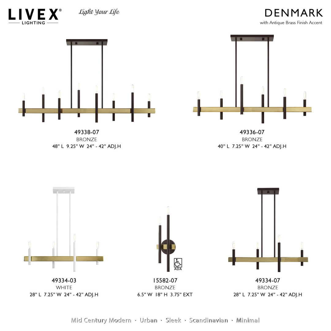 8 Light Bronze Linear Chandelier