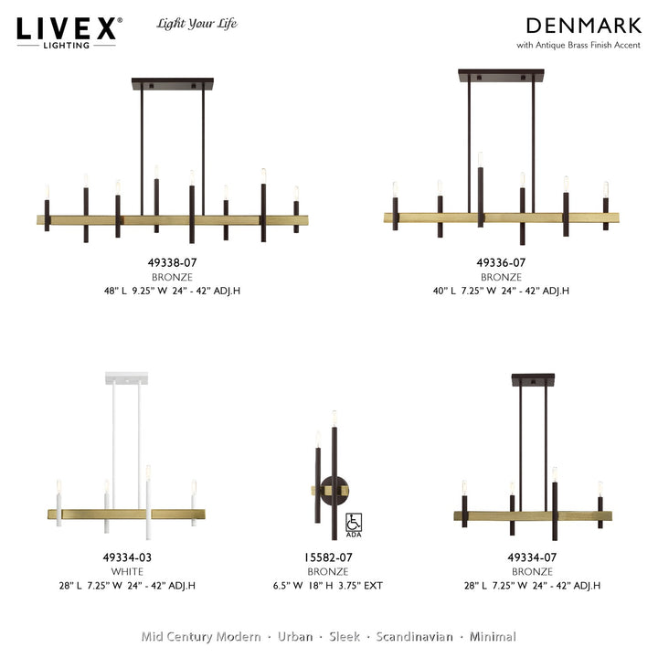 8 Light Bronze Linear Chandelier