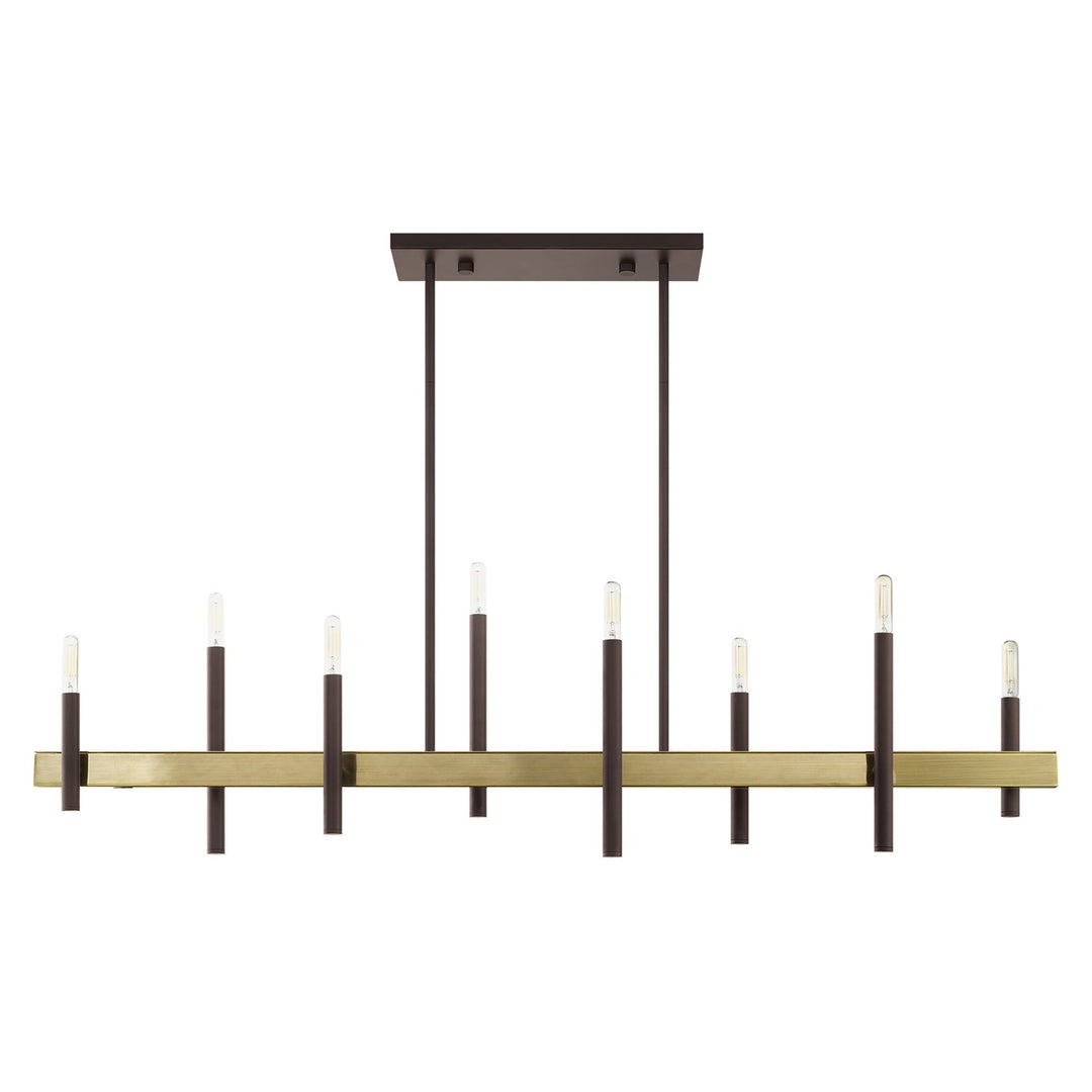 8 Light Bronze Linear Chandelier