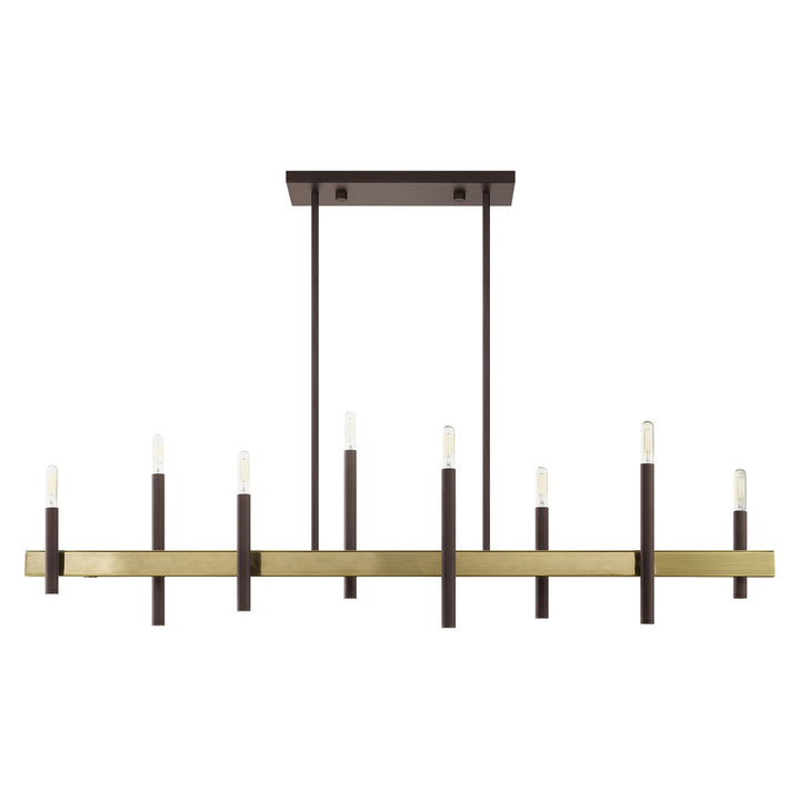 8 Light Bronze Linear Chandelier