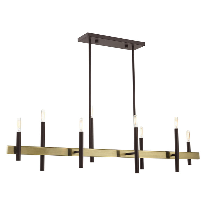 8 Light Bronze Linear Chandelier