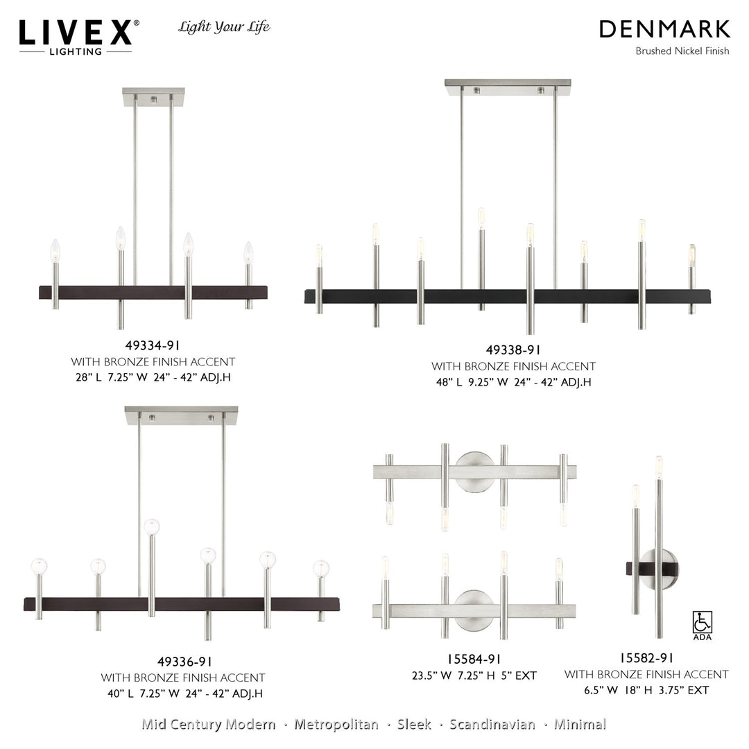 8 Light Brushed Nickel Linear Chandelier