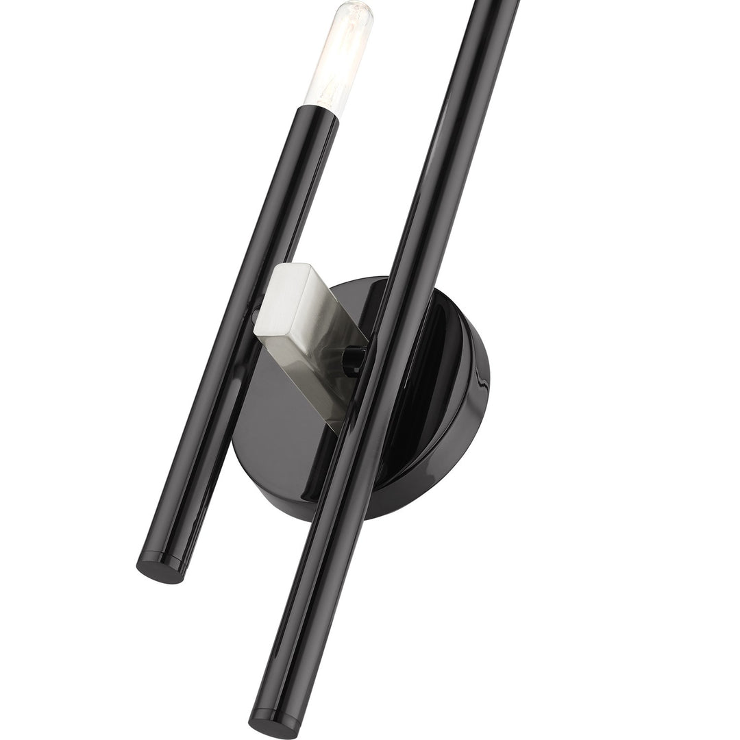 2 Light Black Chrome Ada Double Sconce