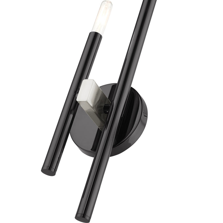 2 Light Black Chrome Ada Double Sconce