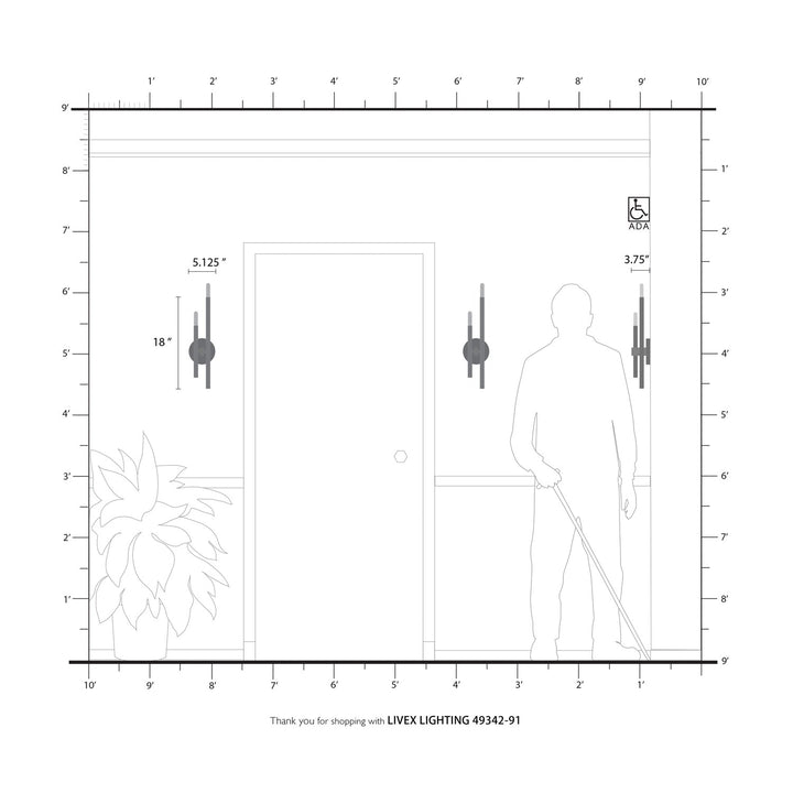 2 Light Brushed Nickel Ada Double Sconce