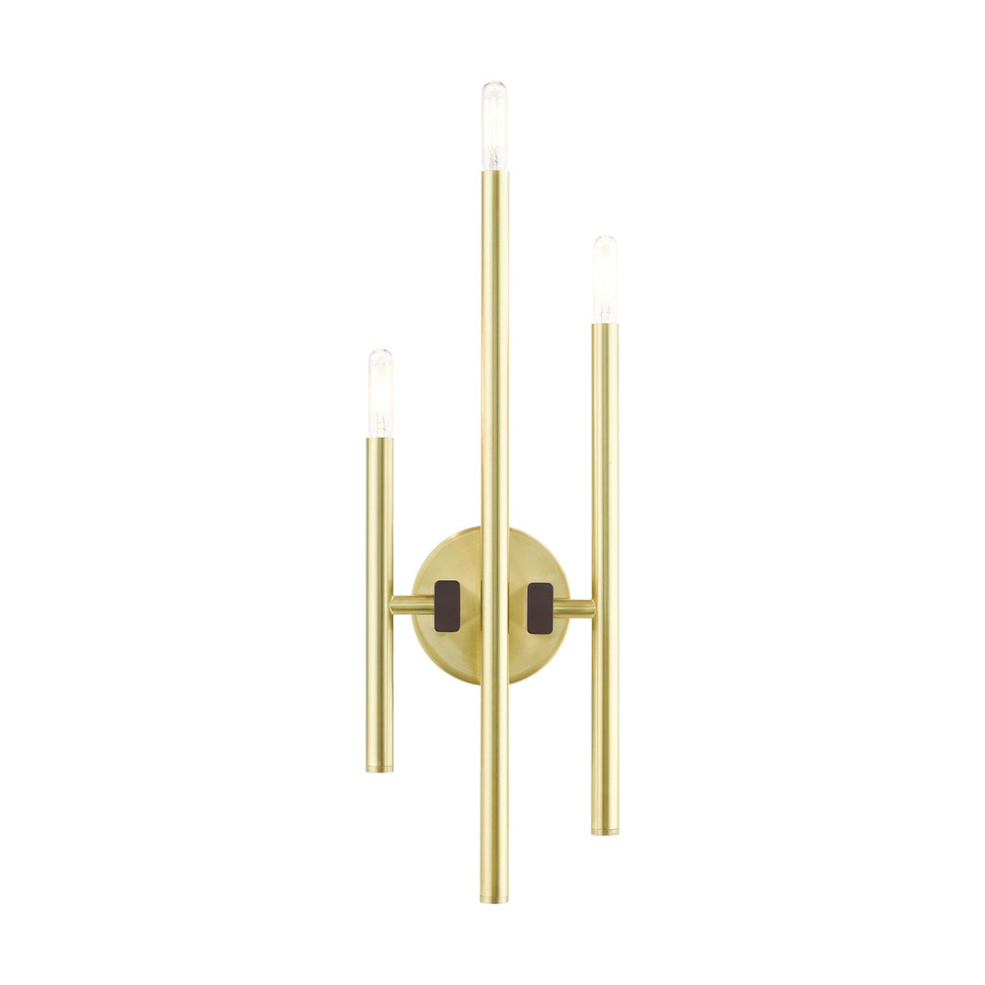 3 Light Satin Brass Ada Triple Sconce by Livex Lighting
