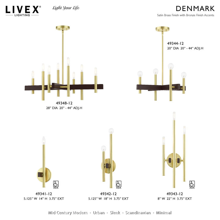 3 Light Satin Brass Ada Triple Sconce