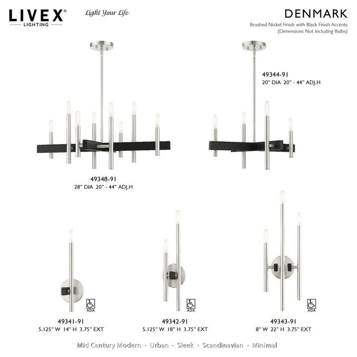 3 Light Brushed Nickel Ada Triple Sconce