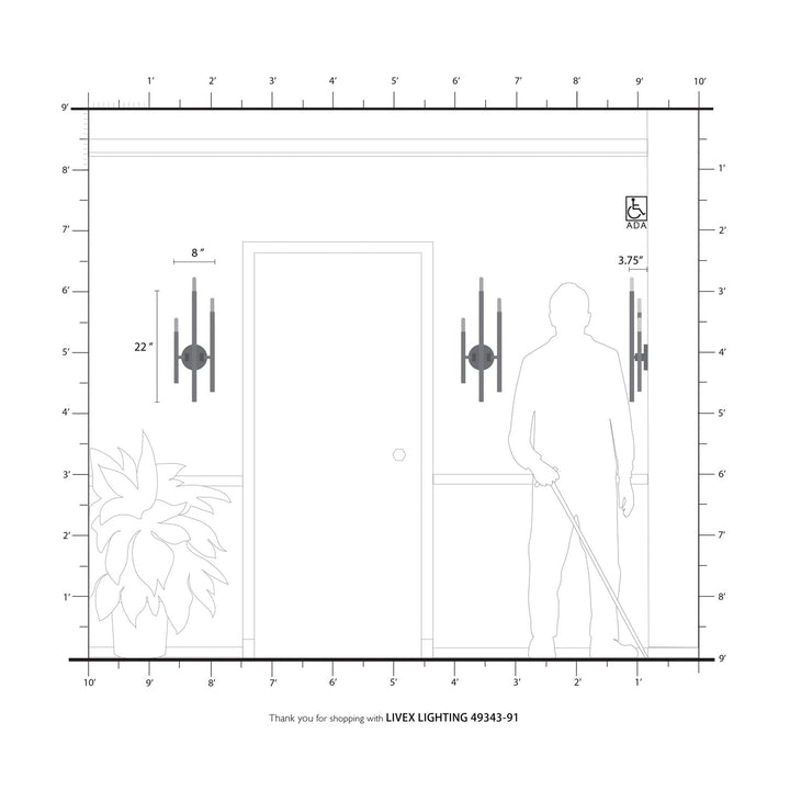 3 Light Brushed Nickel Ada Triple Sconce