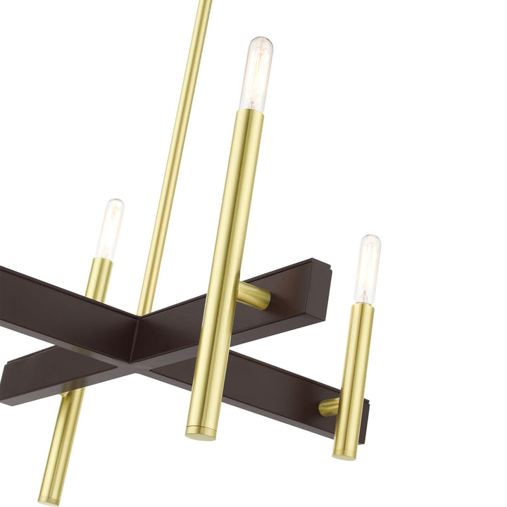 4 Light Satin Brass Chandelier
