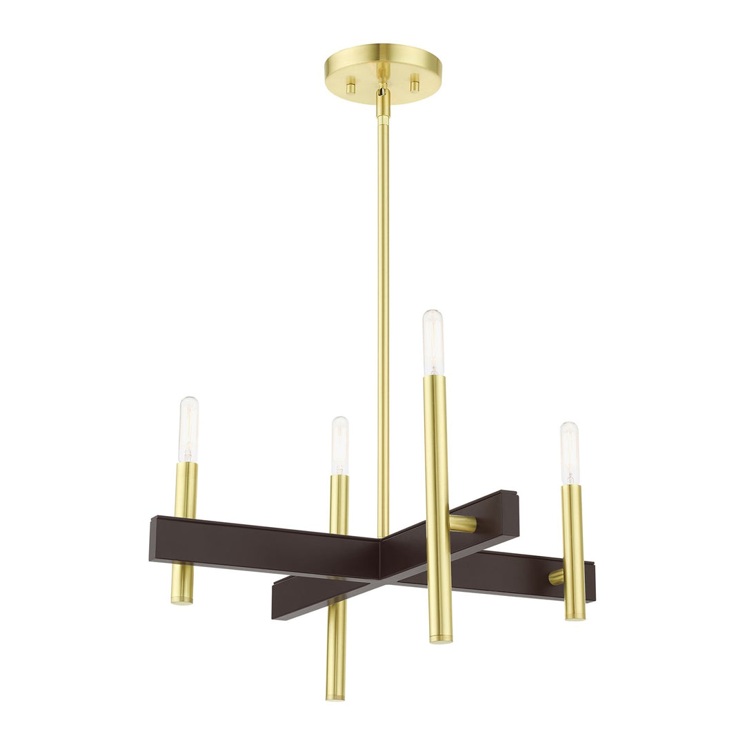 4 Light Satin Brass Chandelier