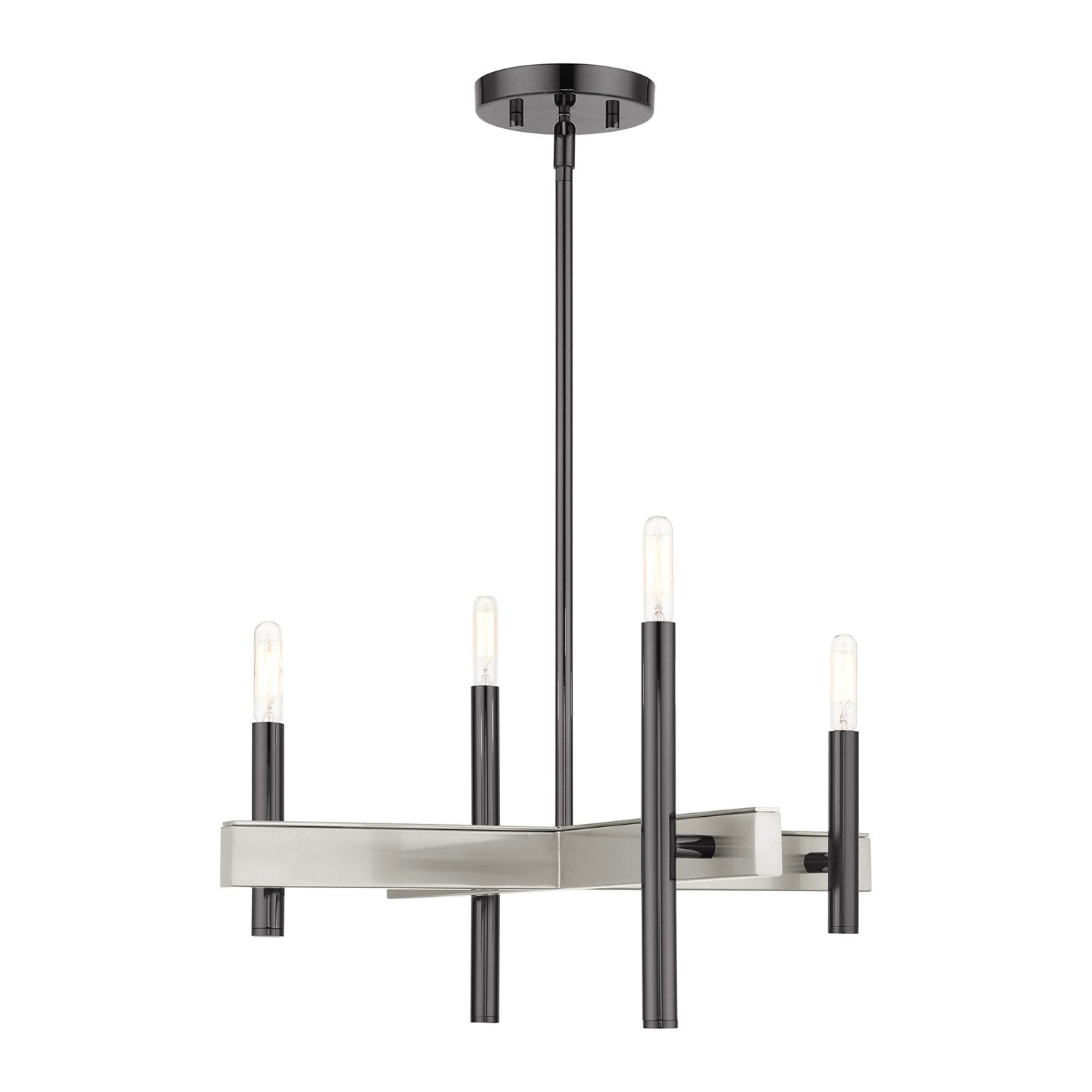 4 Light Black Chrome Chandelier by Livex Lighting